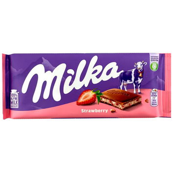 Молочный шоколад с клубничным джемом Milka Strawberry 100г GR2025-187 фото