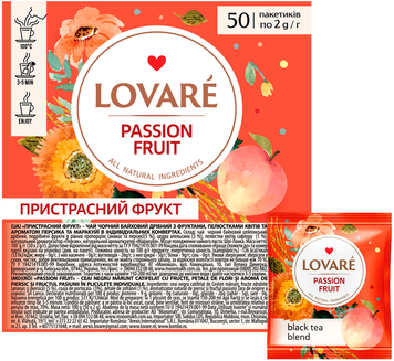 Чай ТМ LOVARE Страстный фрукт 50*2г GR2025-466 фото