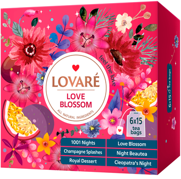 ТМ Lovare Чай ассорти &laquo;LOVE BLOSSOM&raquo; 90 пакетиков в индивидуальных конвертах GR2025-473 фото