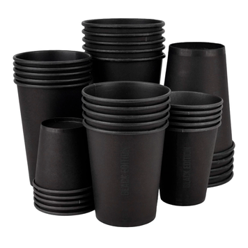 Стакан бумажный однослойный Black Edition 110 мл 50 шт GR2025-1 фото