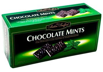 Шоколадные конфеты с мятой Maitre Troffout Chocolate Mints dark bars 200г GR2025-179 фото