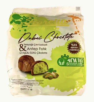 Цукерки з молочного шоколаду Fiorella Dubai з фісташками та кадаїфом, 500г GR2025-569 фото