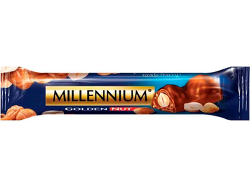 Шоколад Millennium Golden Nut молочный с целым орехом 40г GR2025-262 фото