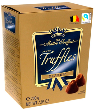 Шоколадные конфеты трюфели классические Maitre Troffout Fancy Gold truffles classic 200г GR2025-180 фото