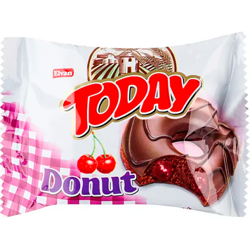 Пончик с вишневой начинкой Elvan TODAY DONUT (CHERRY) 50г GR2025-219 фото