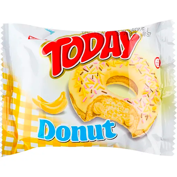 Пончик с банановой начинкой Elvan TODAY DONUT (BANANA) 50г GR2025-221 фото