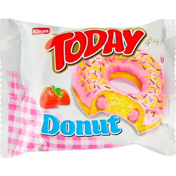 Пончик с клубничной начинкой Elvan TODAY DONUT (STRAWBERRY) 50г GR2025-222 фото
