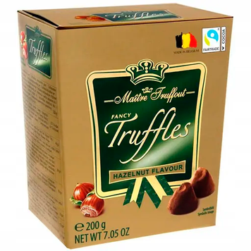 Шоколадные конфеты трюфели с лесным орехом Maitre Troffout Fancy Gold truffles hazelnut GR2025-182 фото